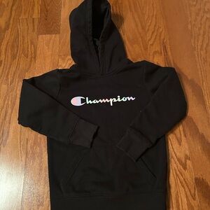 Champion Girls Rainbow Script Logo Hoodie Size 6/7